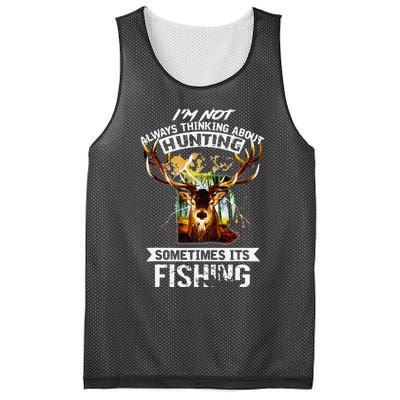 Deer Not Always Thinking About Hunting Sometimes Fishing Mesh Reversible Basketball Jersey Tank