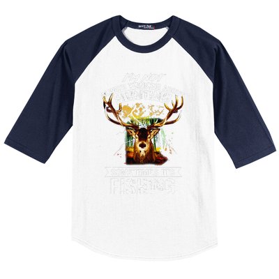 Deer Not Always Thinking About Hunting Sometimes Fishing Baseball Sleeve Shirt