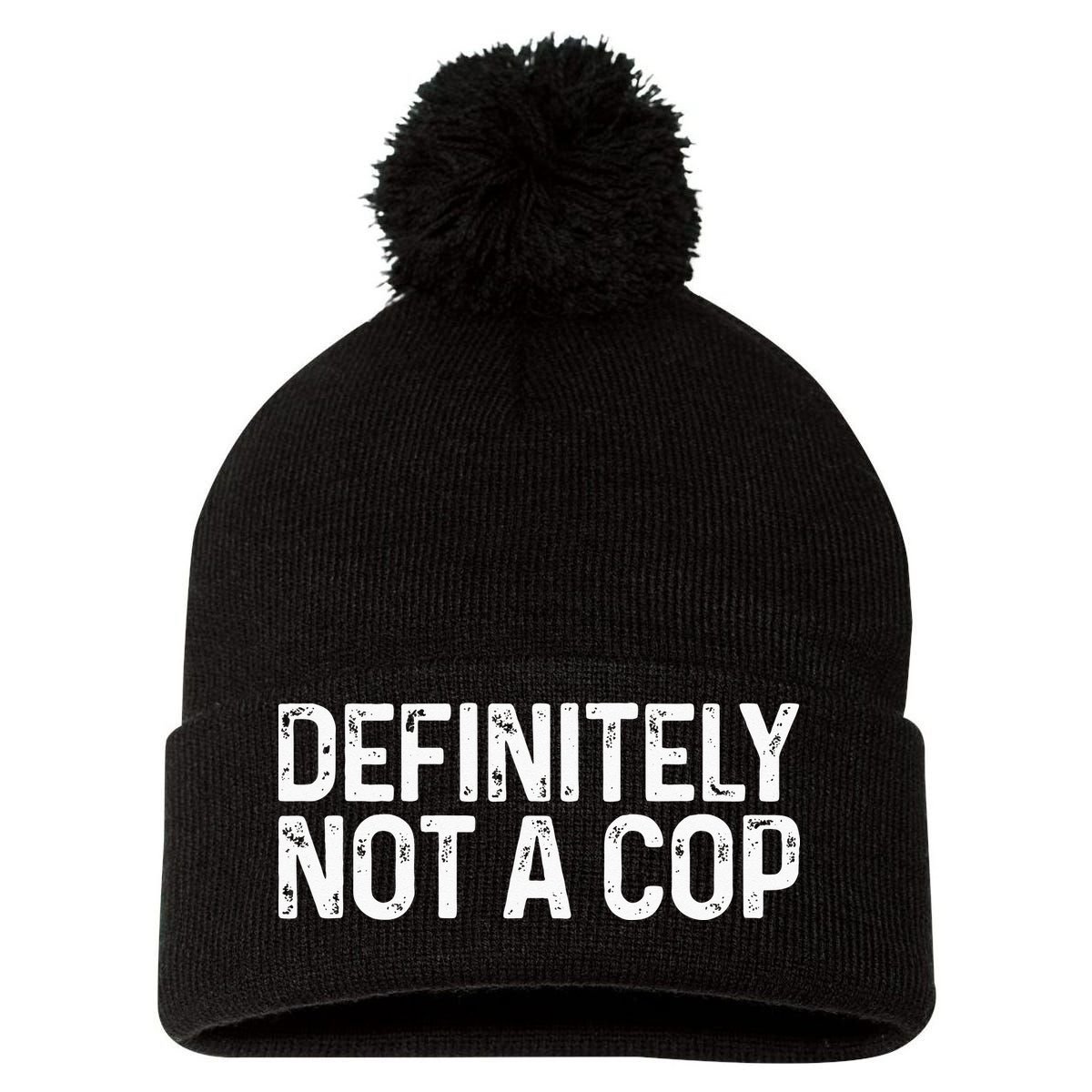 Definitely Not A Cop Undercover Definitely Not A Cop Pom Pom 12in Knit Beanie