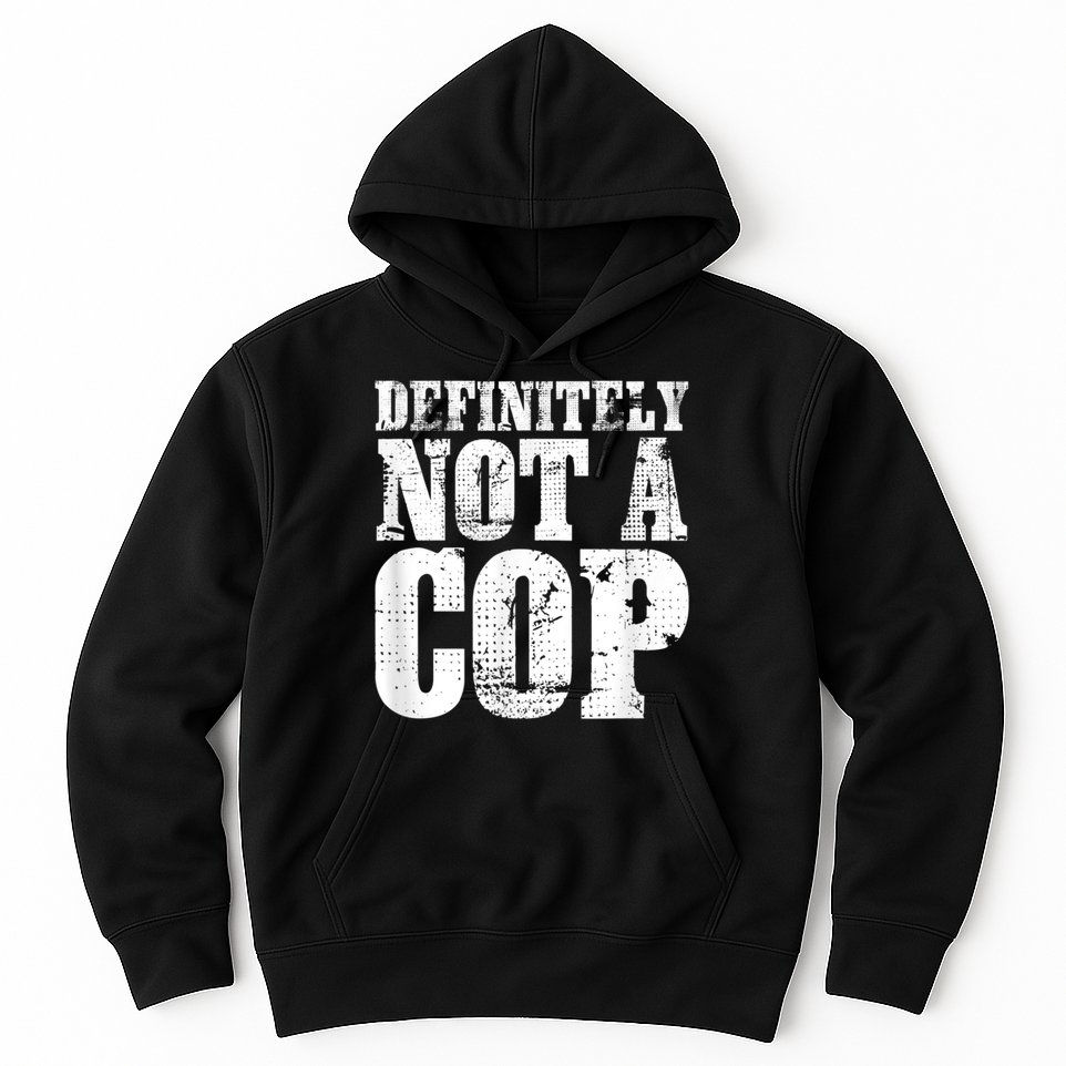 Definitely Not A Cop Funny Undercover Police Officer Apparel Hoodie