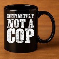 Definitely Not A Cop Funny Undercover Police Officer Apparel 11oz C Handle Ceramic Mug