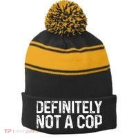 Definitely Not A Cop Undercover Definitely Not A Cop Stripe Pom Pom Beanie