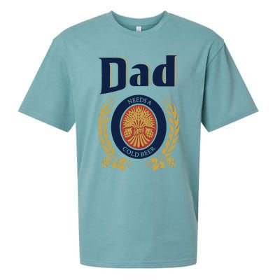 Dad Needs A Cold Beer Sueded Cloud Jersey T-Shirt