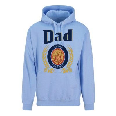 Dad Needs A Cold Beer Unisex Surf Hoodie