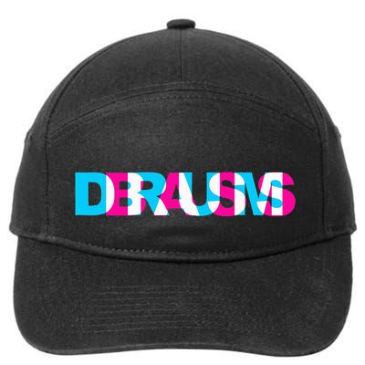 Drum N Bass Edm Rave Dance Music Headbanger Raver Glitch 7-Panel Snapback Hat