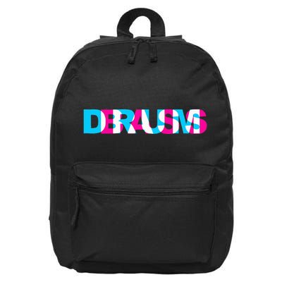 Drum N Bass Edm Rave Dance Music Headbanger Raver Glitch 16 in Basic Backpack