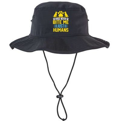 DOGS NEVER BITE ME JUST HUMANS Legacy Cool Fit Booney Bucket Hat