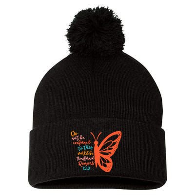 Do Not Be Conformed To This World Be Transformed Romans 122 Pom Pom 12in Knit Beanie