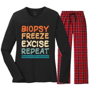 Dermatology Nurse Biopsy Freeze Excise Repeat Women's Long Sleeve Flannel Pajama Set 