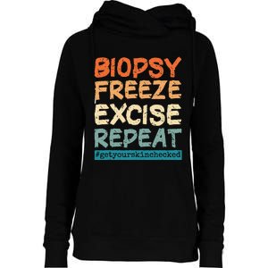 Dermatology Nurse Biopsy Freeze Excise Repeat Womens Funnel Neck Pullover Hood