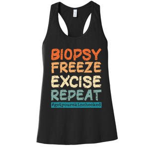 Dermatology Nurse Biopsy Freeze Excise Repeat Women's Racerback Tank