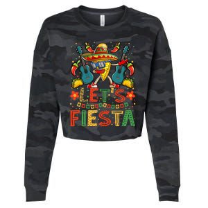 Dabbing Nacho Cinco de Mayo  Lets Fiesta Cropped Pullover Crew