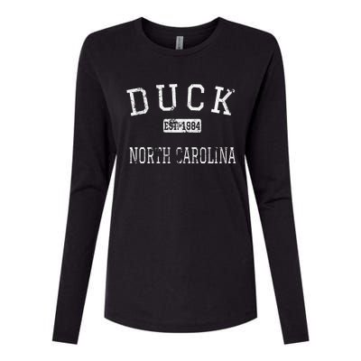 Duck North Carolina NC Vintage Womens Cotton Relaxed Long Sleeve T-Shirt