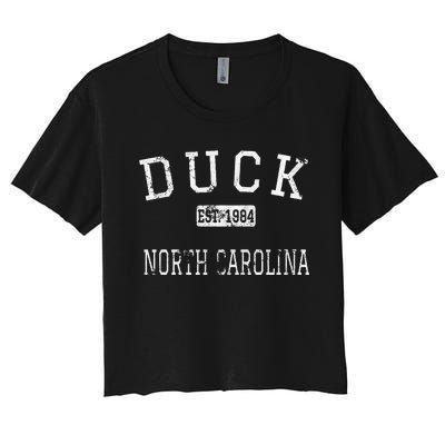 Duck North Carolina NC Vintage Women's Crop Top Tee