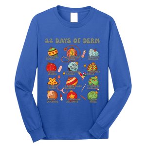 Dermatology Nurse Christmas 12 Days Of Derm Dermatologists Gift Long Sleeve Shirt