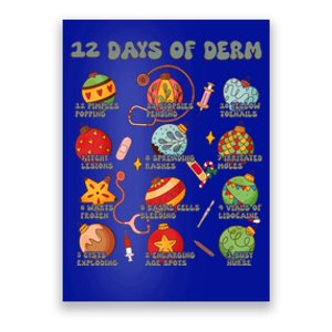 Dermatology Nurse Christmas 12 Days Of Derm Dermatologists Gift Poster