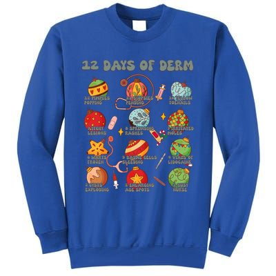 Dermatology Nurse Christmas 12 Days Of Derm Dermatologists Gift Tall Sweatshirt