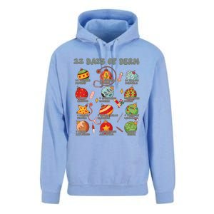 Dermatology Nurse Christmas 12 Days Of Derm Dermatologists Gift Unisex Surf Hoodie