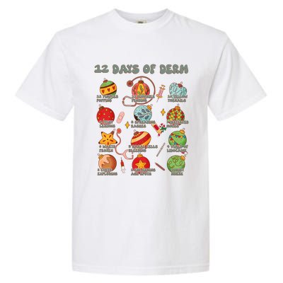 Dermatology Nurse Christmas 12 Days Of Derm Dermatologists Gift Garment-Dyed Heavyweight T-Shirt