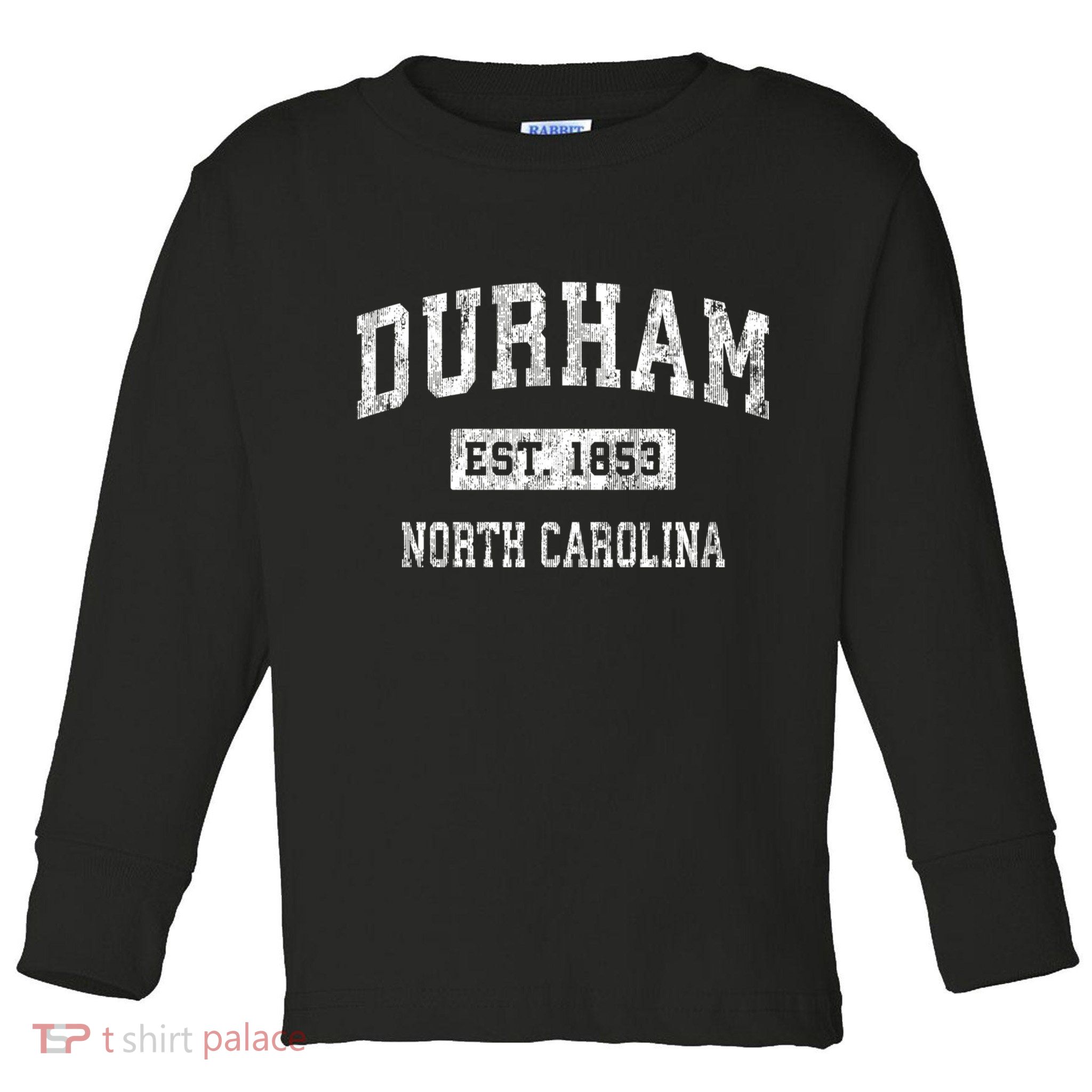 Durham North Carolina Nc Vintage Sports Toddler Long Sleeve Shirt