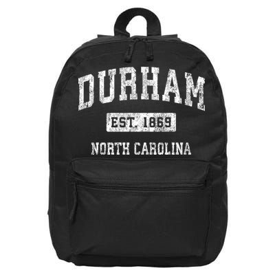 Durham North Carolina Nc Vintage Established Sports 16 in Basic Backpack