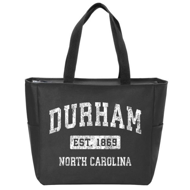 Durham North Carolina Nc Vintage Established Sports Zip Tote Bag