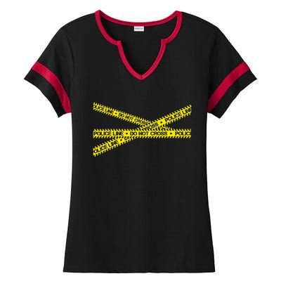 Do Not Cross Police Line Criminalistics Forensic Ladies Halftime Notch Neck Tee