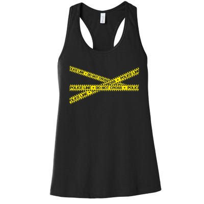 Do Not Cross Police Line Criminalistics Forensic Women's Racerback Tank