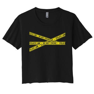 Do Not Cross Police Line Criminalistics Forensic Women's Crop Top Tee