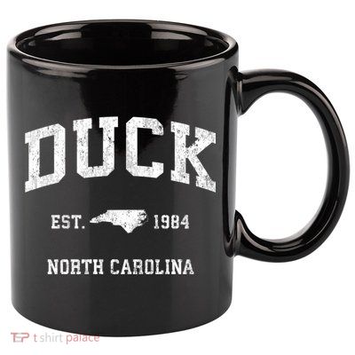 Duck North Carolina Nc Vintage Athletic Black Sports 11oz C Handle Ceramic Mug
