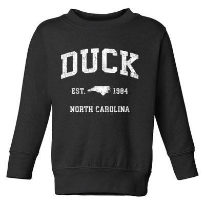 Duck North Carolina Nc Vintage Athletic Black Sports Toddler Sweatshirt