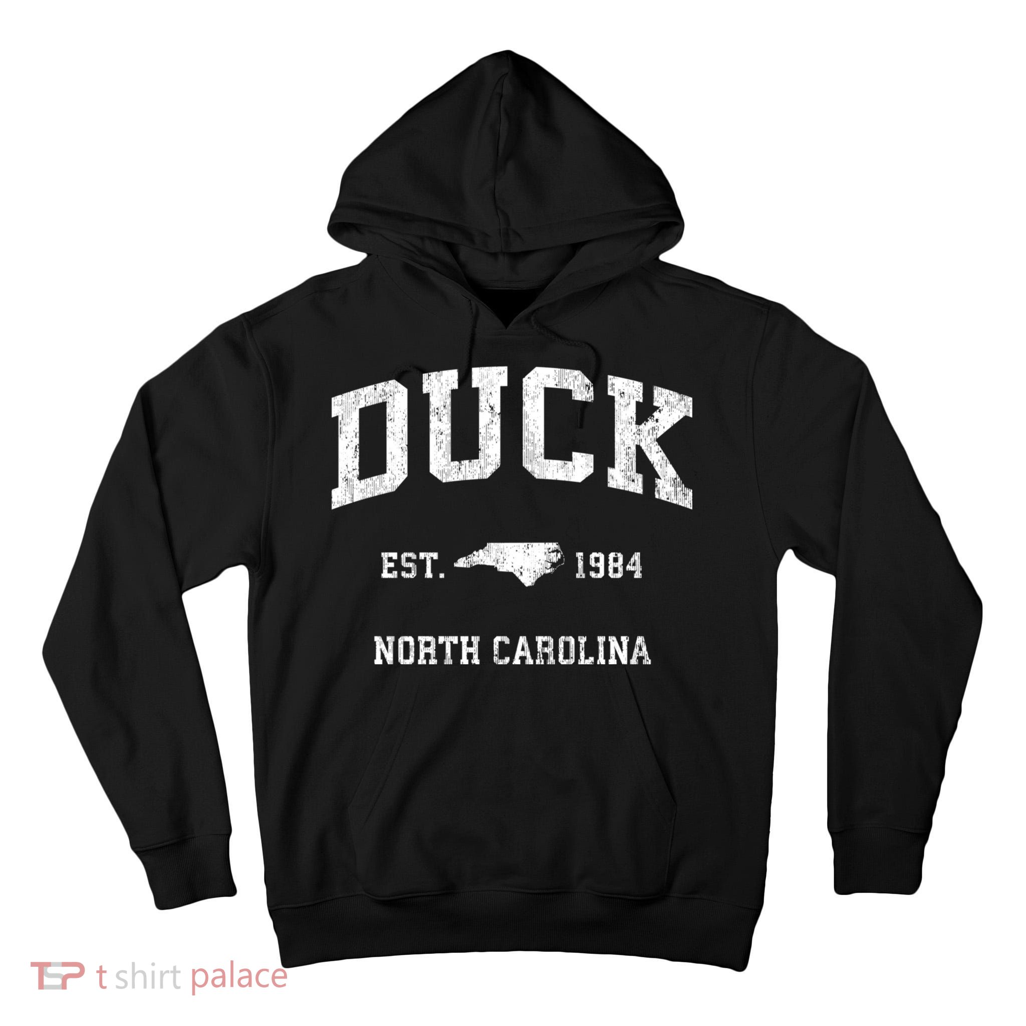 Duck North Carolina Nc Vintage Athletic Black Sports Tall Hoodie