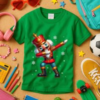 Dabbing Nutcracker Christmas Costume Matching Family Pajama Kids T-Shirt