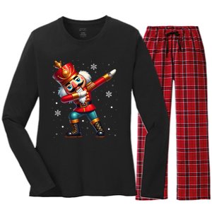 Dabbing Nutcracker Christmas Costume Matching Family Pajama Women's Long Sleeve Flannel Pajama Set 