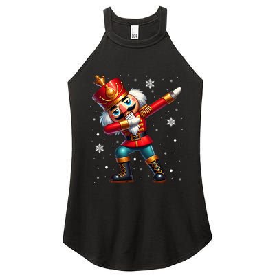 Dabbing Nutcracker Christmas Costume Matching  Women's Perfect Tri Rocker Tank