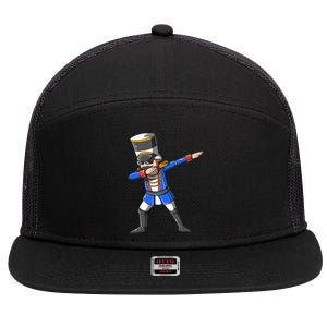 Dabbing Nutcracker Christmas Themed Gift Nutcracker Dancers 7 Panel Mesh Trucker Snapback Hat