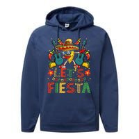 Dabbing Nacho Cinco De Mayo Lets Fiesta Performance Fleece Hoodie