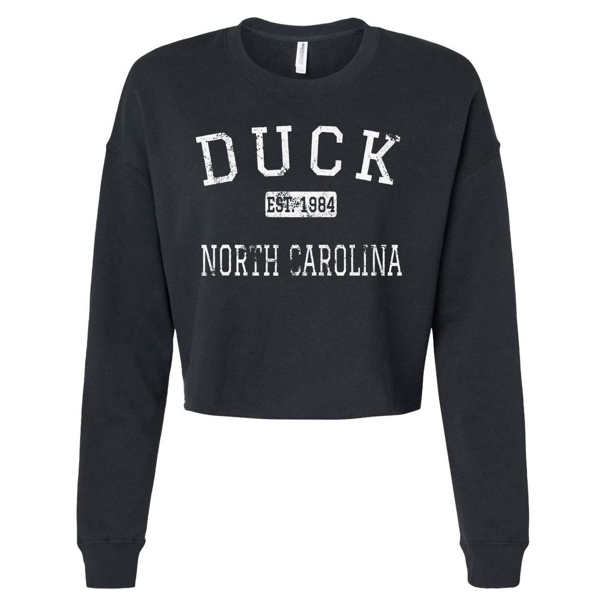 Duck North Carolina NC Vintage Cropped Pullover Crew