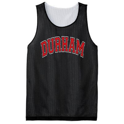 Durham North Carolina NC Varsity Style Red Text Mesh Reversible Basketball Jersey Tank