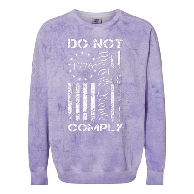 Do Not Comply Ar15 Usa Flag Pro Gun 2nd Amendment Colorblast Crewneck Sweatshirt