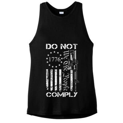 Do Not Comply Ar15 Usa Flag Pro Gun 2nd Amendment Ladies PosiCharge Tri-Blend Wicking Tank