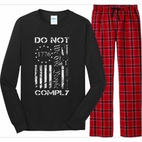 Do Not Comply Ar15 Usa Flag Pro Gun 2nd Amendment Long Sleeve Pajama Set