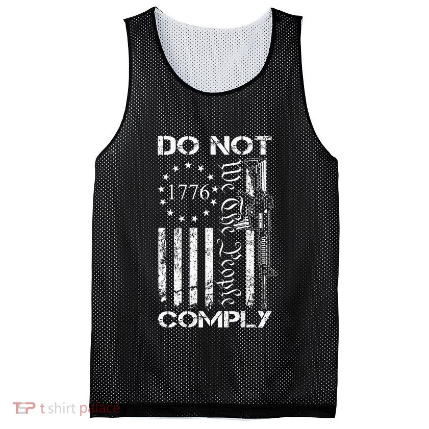 Do Not Comply Ar15 Usa Flag Pro Gun 2nd Amendment Mesh Reversible Basketball Jersey Tank