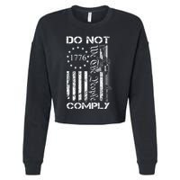Do Not Comply Ar15 Usa Flag Pro Gun 2nd Amendment Cropped Pullover Crew