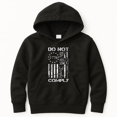 Do Not Comply Ar15 Usa Flag Pro Gun 2nd Amendment Kids Hoodie