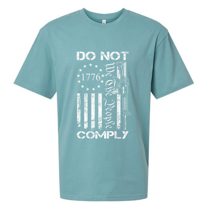 Do Not Comply Ar15 Usa Flag Pro Gun 2nd Amendment Sueded Cloud Jersey T-Shirt