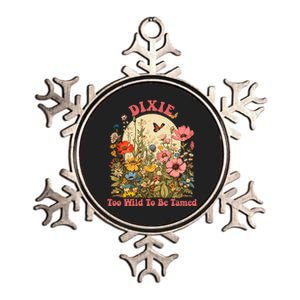 Dixie Name Cute Retro Wildflower Dixie Name Metallic Star Ornament