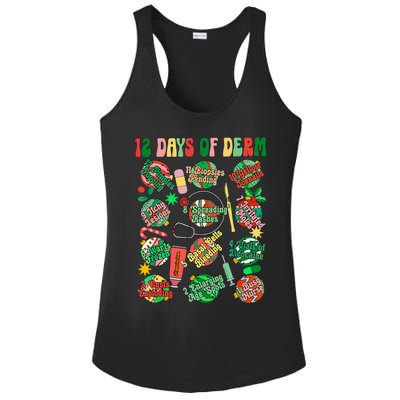 Dermatology Nurse Christmas 12 Days Of Derm Ladies PosiCharge Competitor Racerback Tank