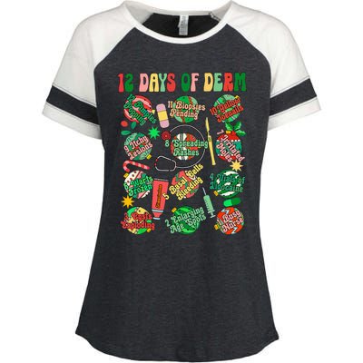 Dermatology Nurse Christmas 12 Days Of Derm Enza Ladies Jersey Colorblock Tee