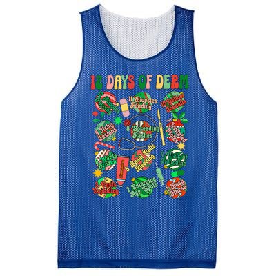 Dermatology Nurse Christmas 12 Days Of Derm Mesh Reversible Basketball Jersey Tank